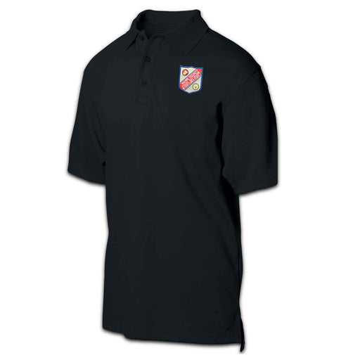 Marine Security Guard Battalion Patch Golf Shirt Black - SGT GRIT
