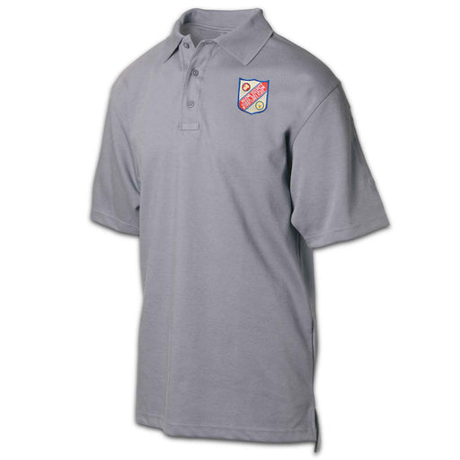 Marine Security Guard Battalion Patch Golf Shirt Gray - SGT GRIT