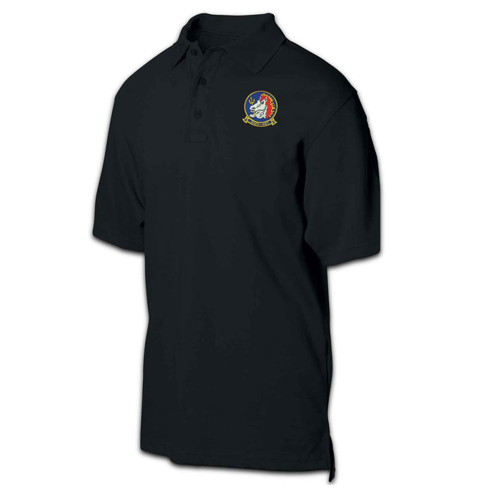 HMH-461 Patch Golf Shirt Black - SGT GRIT