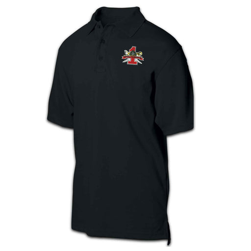 1st Recruit Training Battalion Patch Golf Shirt Black - SGT GRIT