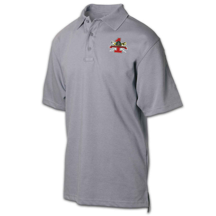 1st Recruit Training Battalion Patch Golf Shirt Gray - SGT GRIT