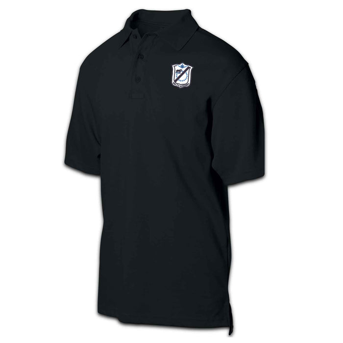 VMA-214 Blacksheep Patch Golf Shirt Black - SGT GRIT