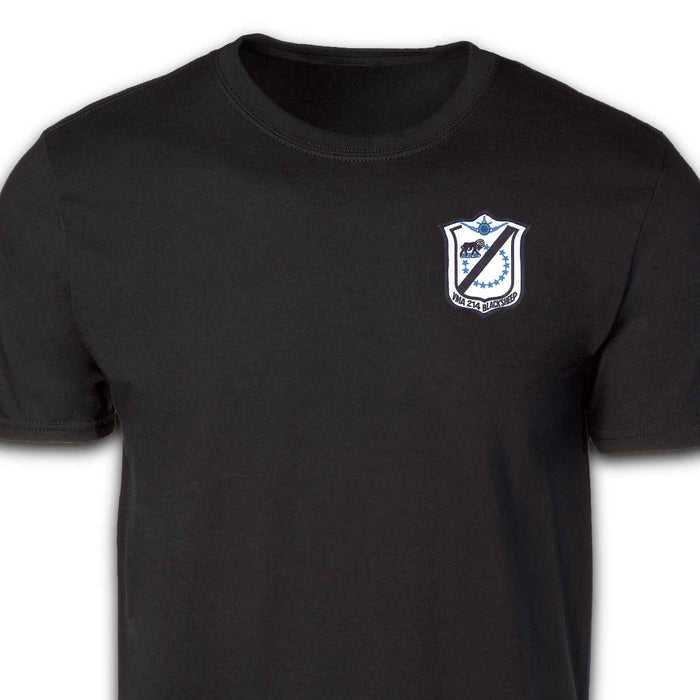 VMA-214 Blacksheep Patch T-shirt Black - SGT GRIT