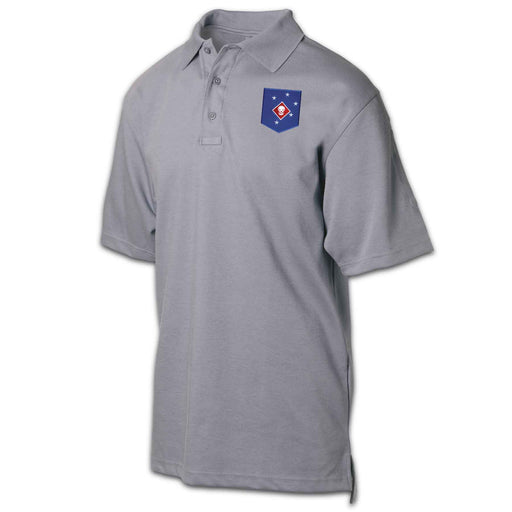 Raider Patch Golf Shirt Gray - SGT GRIT