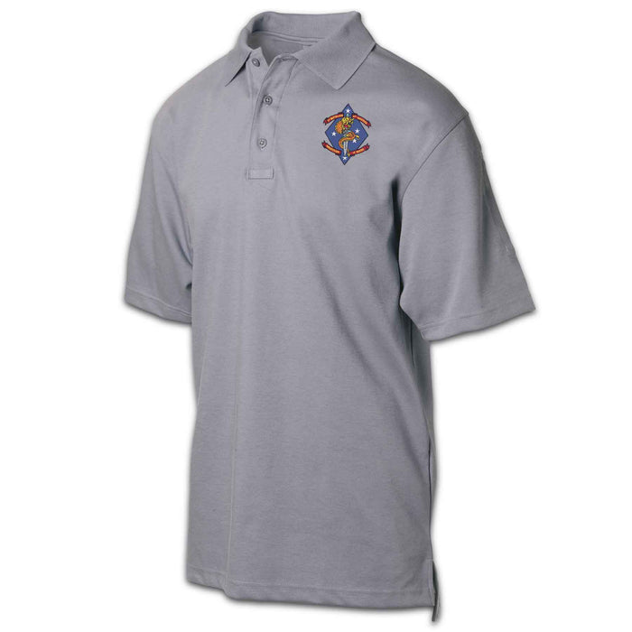 1st Battalion 4th Marines Patch Golf Shirt Gray