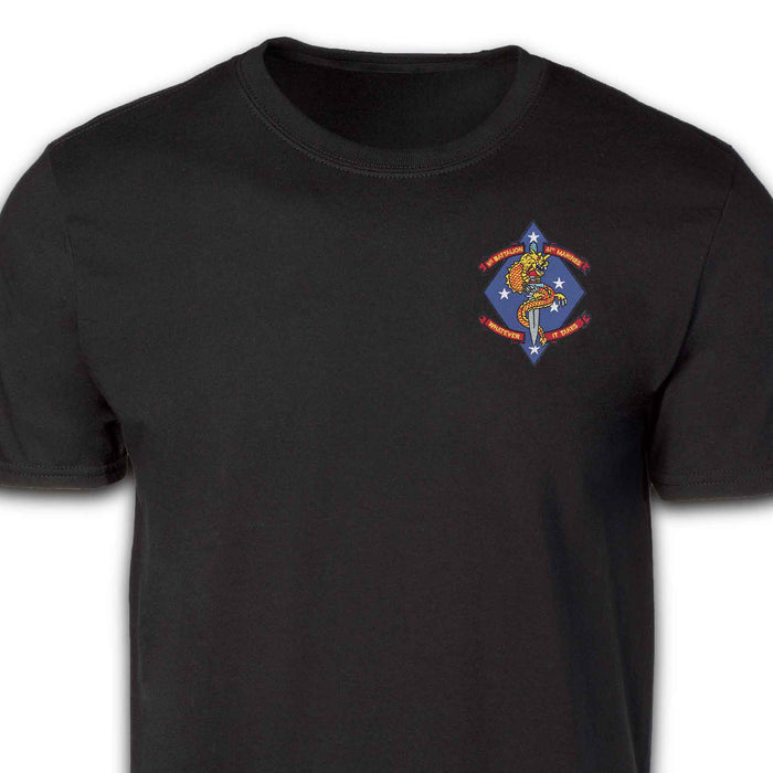 1st Battalion 4th Marines Patch T-shirt Black - SGT GRIT
