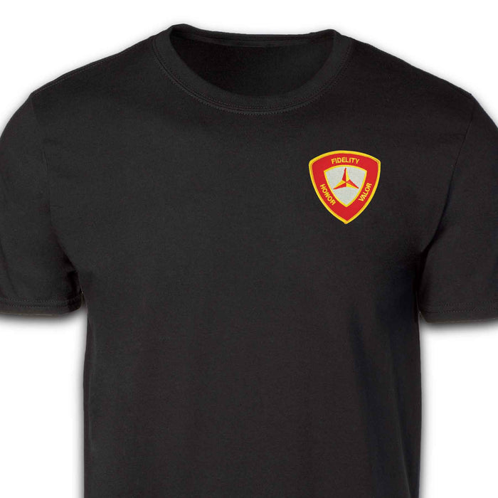 3rd Marine Division Patch T-shirt Black - SGT GRIT