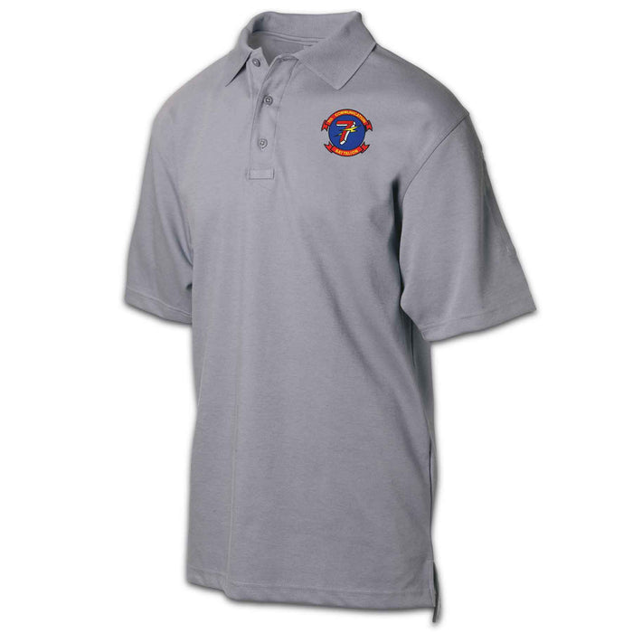 7th Communication Battalion Patch Golf Shirt Gray
