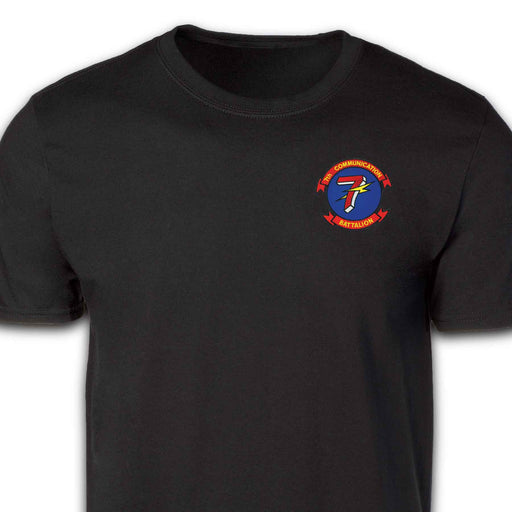 7th Communication Battalion Patch T-shirt Black - SGT GRIT