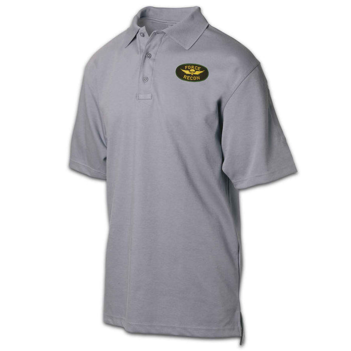 Force Recon Patch Golf Shirt Gray - SGT GRIT