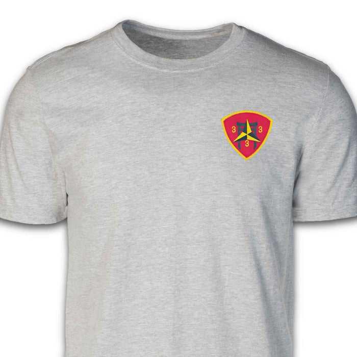 3rd Battalion 3rd Marines Patch T-shirt Gray - SGT GRIT