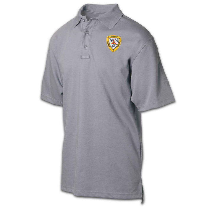 2nd Battalion 9th Marines Patch Golf Shirt Gray