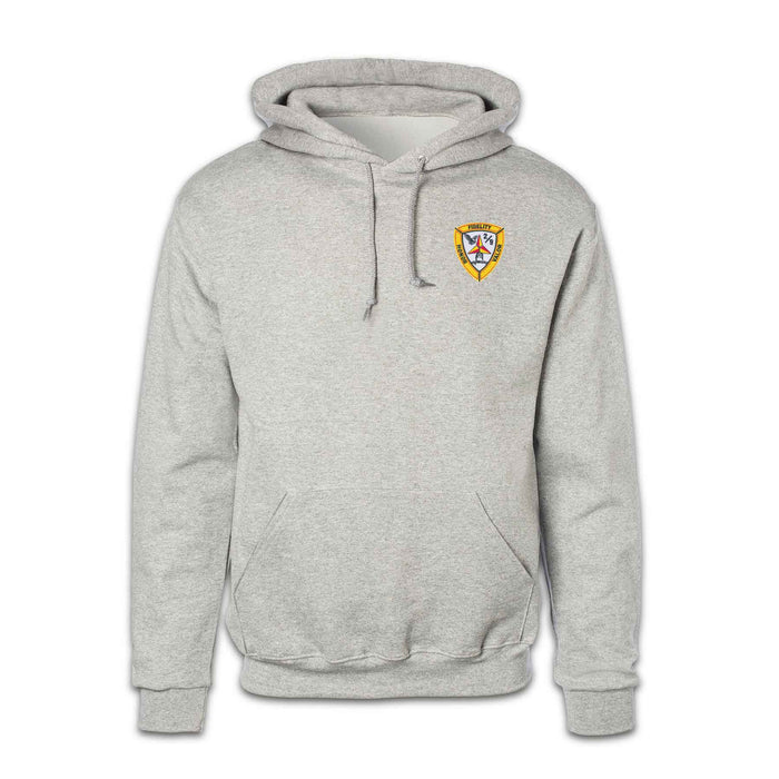 2nd Battalion 9th Marines Patch Gray Hoodie