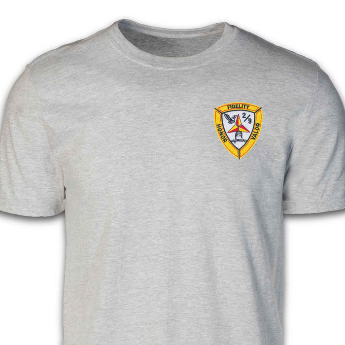 2nd Battalion 9th Marines Patch T-shirt Gray