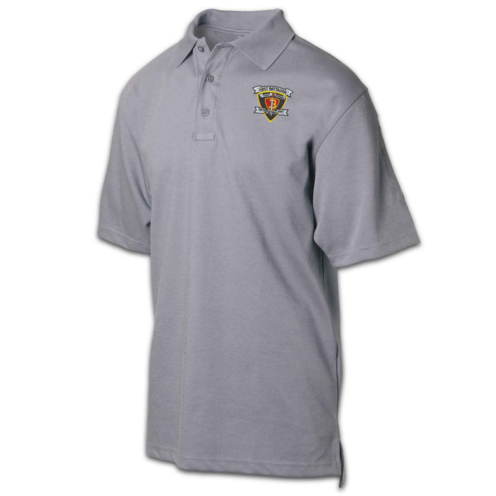 1st Battalion 3rd Marines Patch Golf Shirt Gray