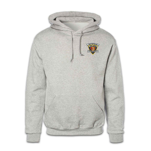 1st Battalion 3rd Marines Patch Gray Hoodie - SGT GRIT