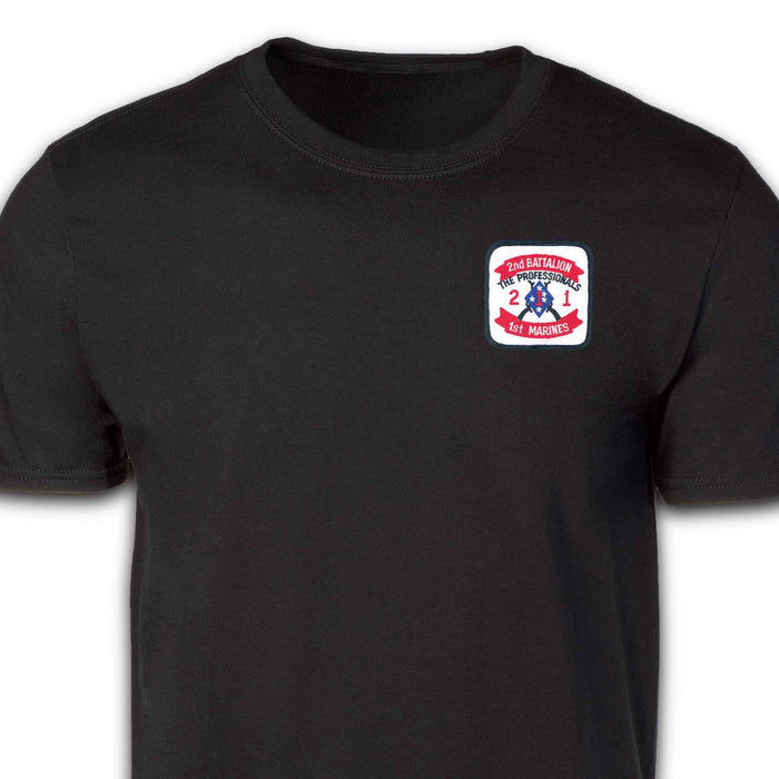 2nd Battalion 1st Marines Patch T-shirt Black - SGT GRIT