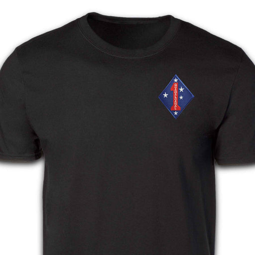 Guadalcanal - 1st Marine Division Patch T-shirt Black - SGT GRIT