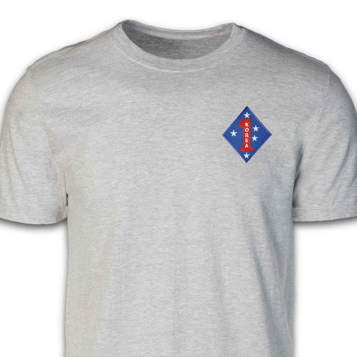 Korea - 1st Marine Division Patch T-shirt Gray - SGT GRIT