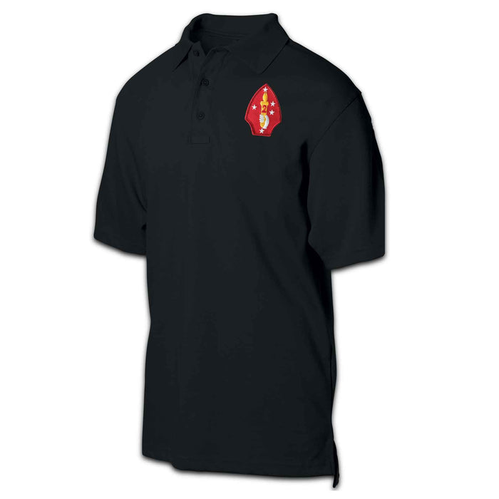 2nd Marine Division Patch Golf Shirt Black