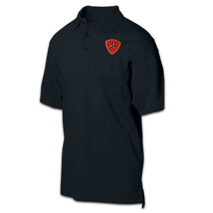 3rd Marine Division Patch Golf Shirt Black