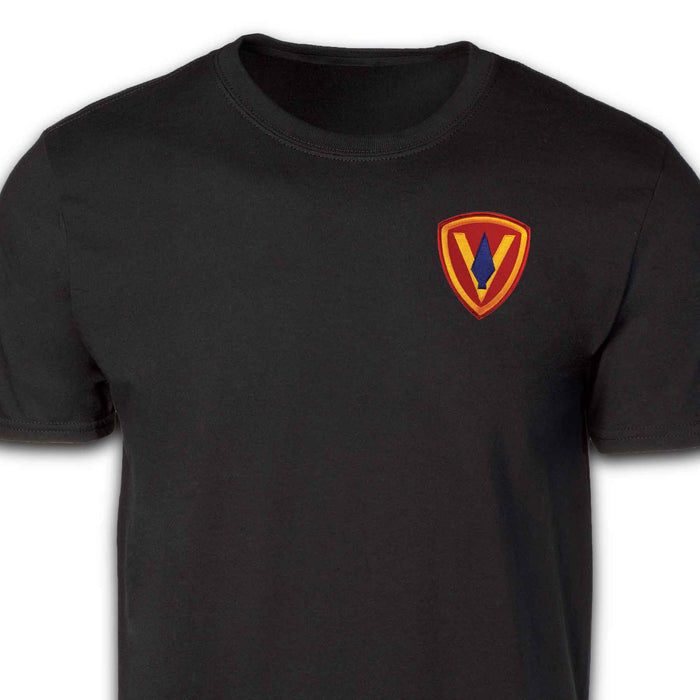 5th Marine Division Patch T-shirt Black - SGT GRIT