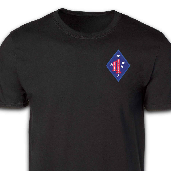 Guadalcanal - 1st Marines Regimental Patch T-shirt Black - SGT GRIT