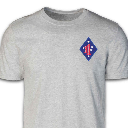 Guadalcanal - 1st Marines Regimental Patch T-shirt Gray - SGT GRIT