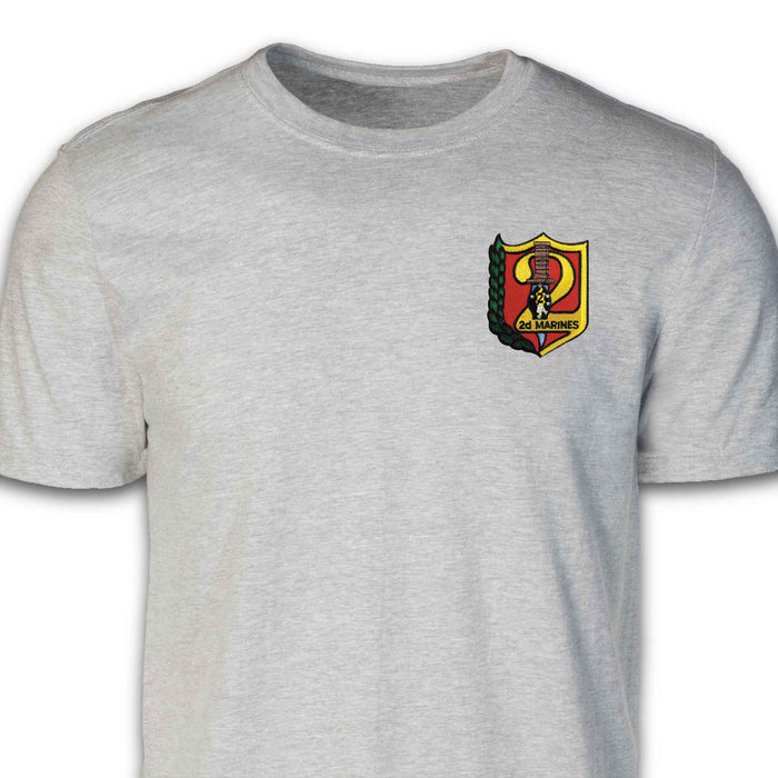 2nd Marines Regimental Patch T-shirt Gray - SGT GRIT