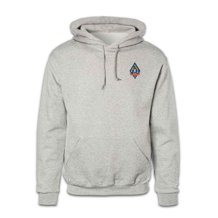 1st Recon Battalion Patch Gray Hoodie