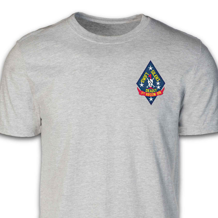 1st Recon Battalion Patch T-shirt Gray - SGT GRIT