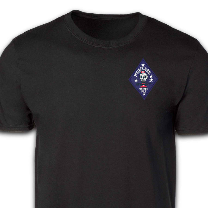 1st Recon Battalion Sniper Platoon Patch T-shirt Black - SGT GRIT