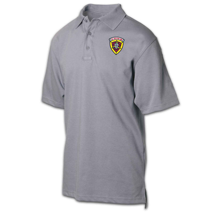 3rd Recon Battalion Patch Golf Shirt Gray