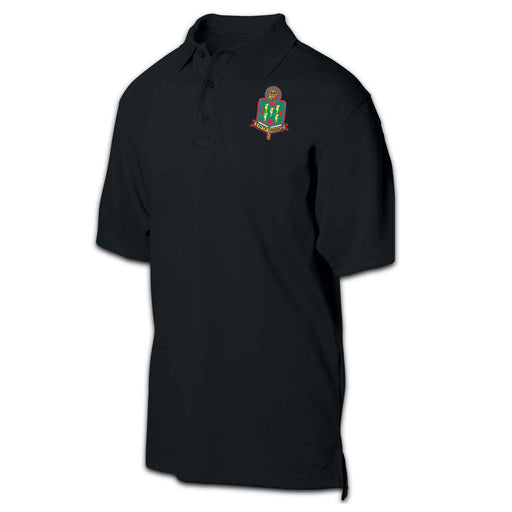 5th Marines Regimental Patch Golf Shirt Black - SGT GRIT