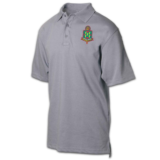 5th Marines Regimental Patch Golf Shirt Gray - SGT GRIT