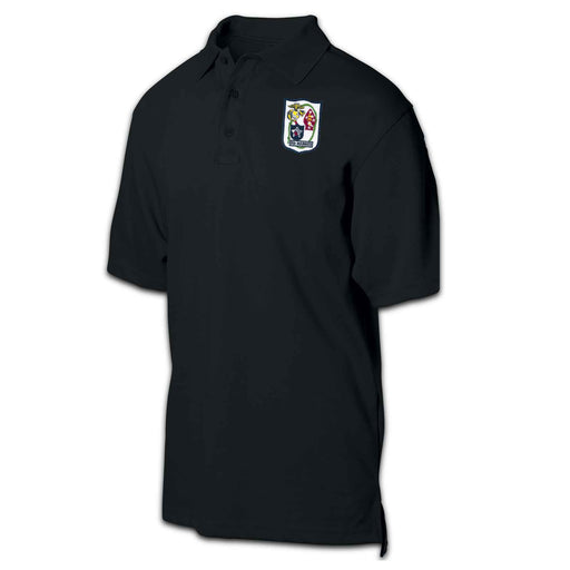 6th Marines Regimental Patch Golf Shirt Black - SGT GRIT