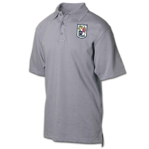 6th Marines Regimental Patch Golf Shirt Gray - SGT GRIT