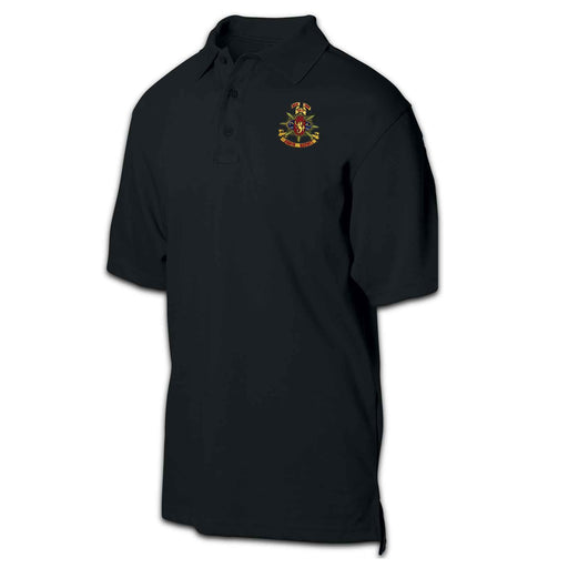 8th Marines Regimental Patch Golf Shirt Black - SGT GRIT