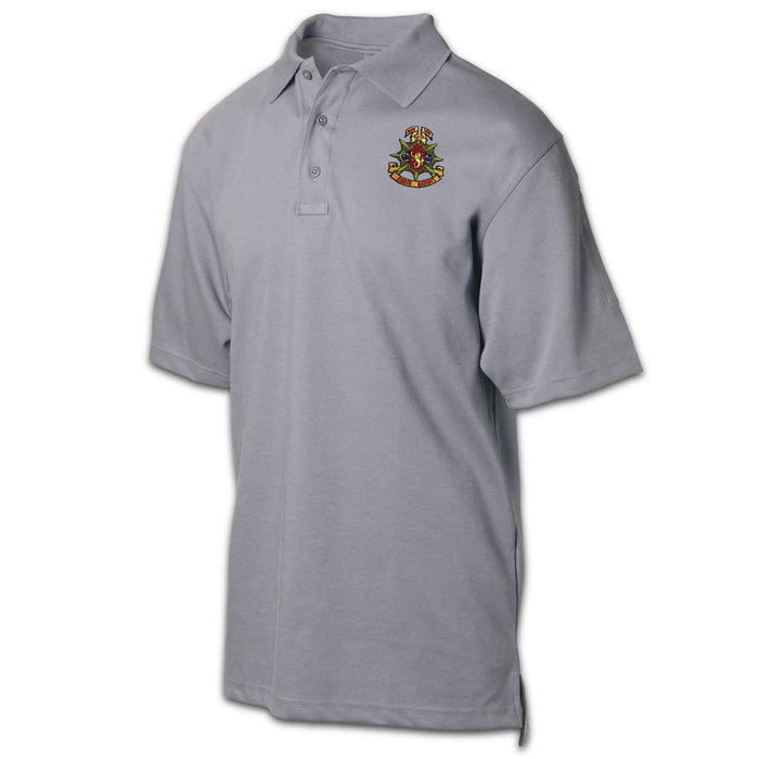 8th Marines Regimental Patch Golf Shirt Gray - SGT GRIT