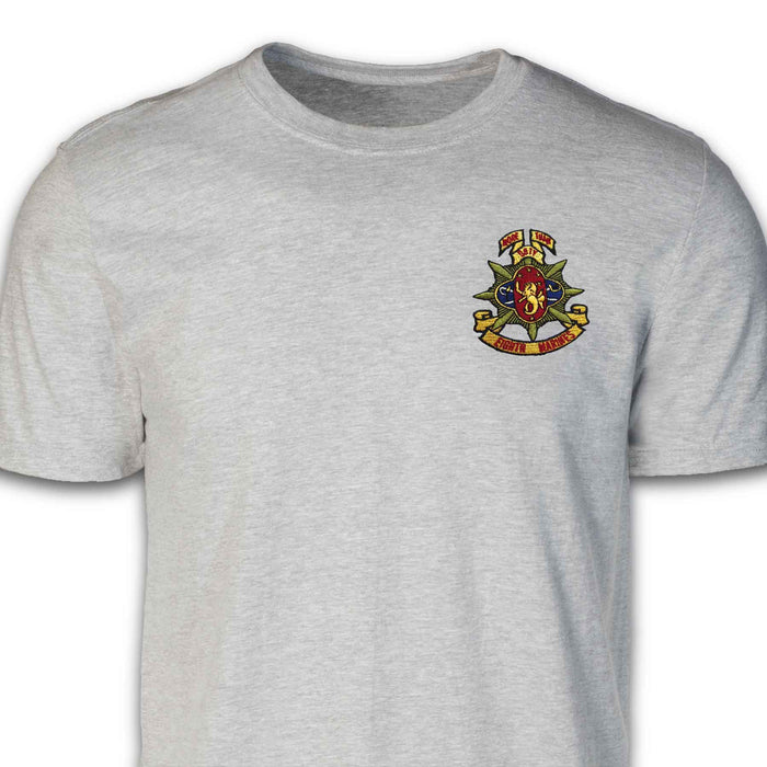 8th Marines Regimental Patch T-shirt Gray - SGT GRIT