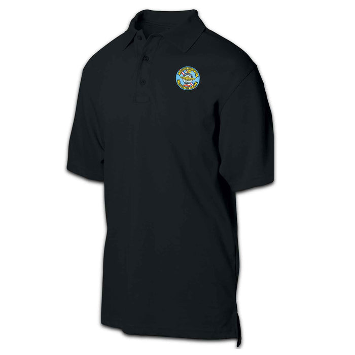 2D Anglico FMF Patch Golf Shirt Black - SGT GRIT
