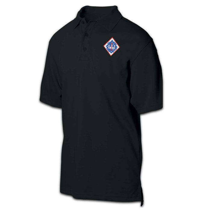 1st Combat Engineer Battalion Patch Golf Shirt Black - SGT GRIT