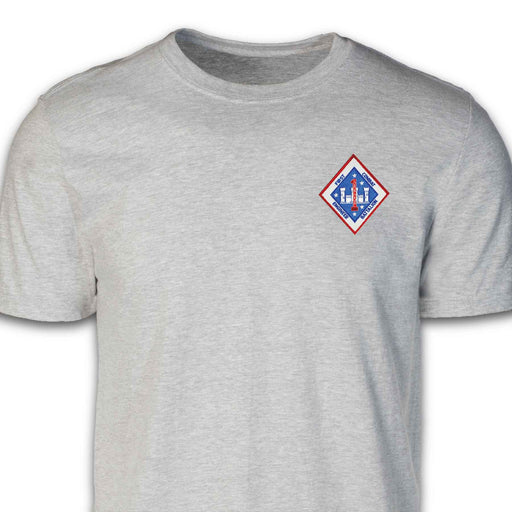1st Combat Engineer Battalion Patch T-shirt Gray - SGT GRIT
