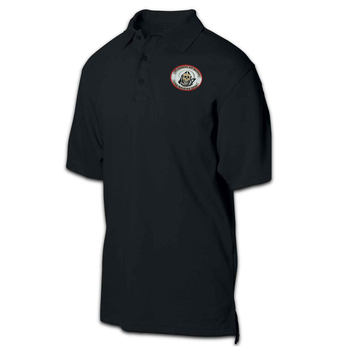 1st Battalion 9th Marines Patch Golf Shirt Black - SGT GRIT