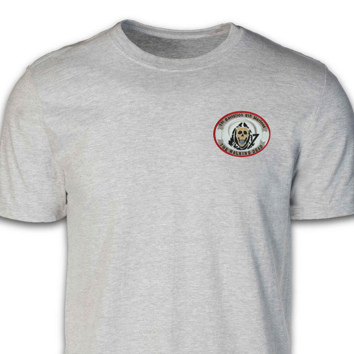 1st Battalion 9th Marines Patch T-shirt Gray - SGT GRIT