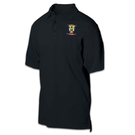 2nd Battalion 5th Marines Patch Golf Shirt Black - SGT GRIT