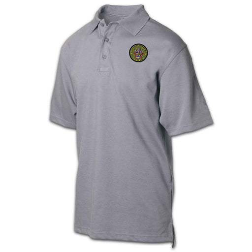 1st LAR Battalion Patch Golf Shirt Gray - SGT GRIT