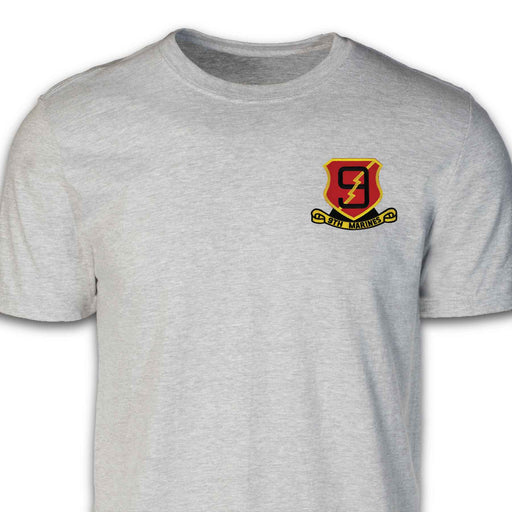 9th Marines Regimental T-shirt Gray - SGT GRIT