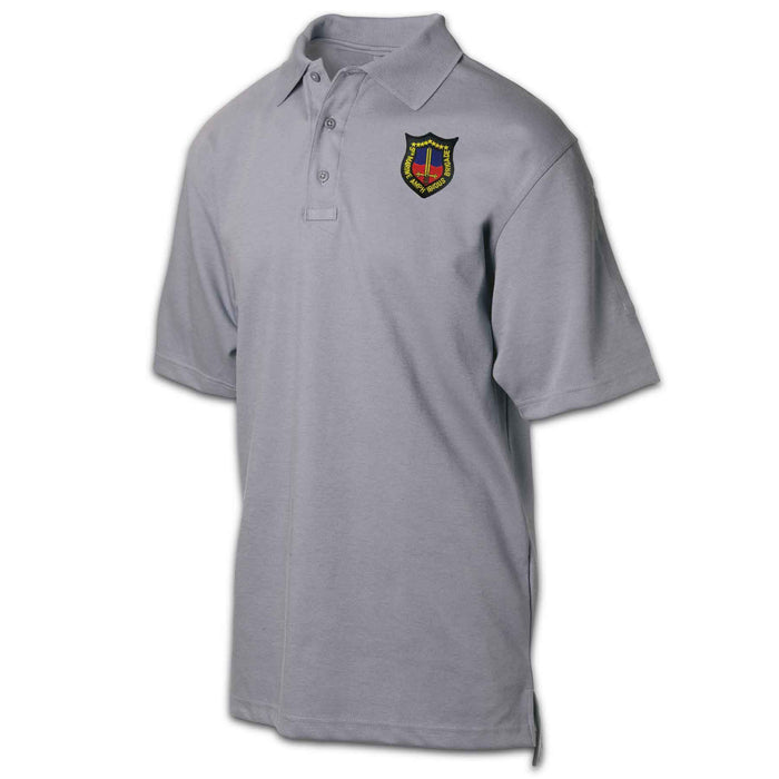 9th Marine Amphibious Brigade Patch Golf Shirt Gray - SGT GRIT