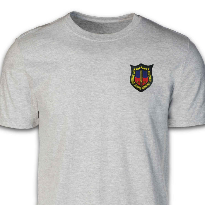 9th Marine Amphibious Brigade Patch T-shirt Gray - SGT GRIT